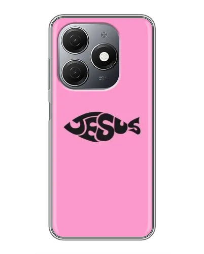 Чехол для TECNO Spark 20 с картинкой «Розовый символ  Jesus»