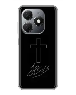 Чехол для TECNO Spark 20 с картинкой «Графический крест Jesus»