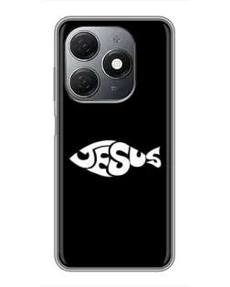 Чехол для TECNO Spark 20 с картинкой «Рыба Jesus»