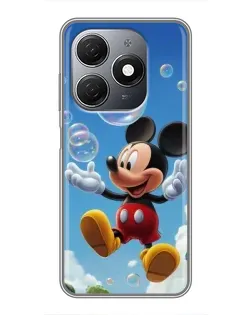 Чехол для TECNO Spark 20 с картинкой «Mickey и мыльные пузыри»