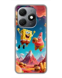 Чехол для TECNO Spark 20 с картинкой «Космический фастфуд»
