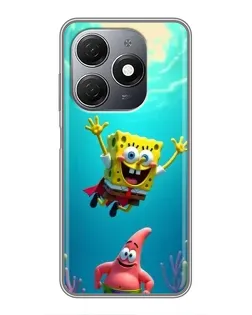 Чехол для TECNO Spark 20 с картинкой «Спанч Боб под водой»