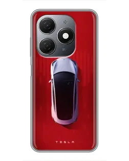 Чехол для TECNO Spark 20 с картинкой «Tesla Top View»