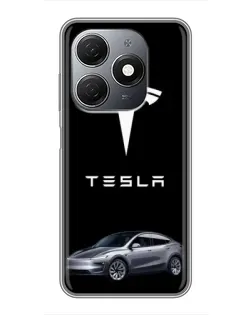 Чохол для TECNO Spark 20 з картинкою «Tesla Model Y»