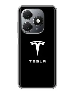 Чохол для TECNO Spark 20 з картинкою «Tesla White Logo»