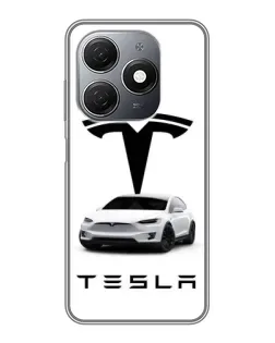 Чохол для TECNO Spark 20 з картинкою «Tesla White Style»