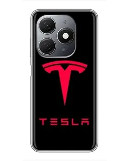 Чохол для TECNO Spark 20 з картинкою «Tesla Red Logo»