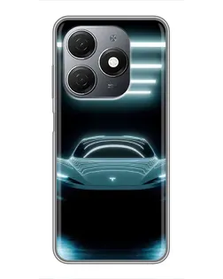 Чохол для TECNO Spark 20 з картинкою «Tesla в неоні»