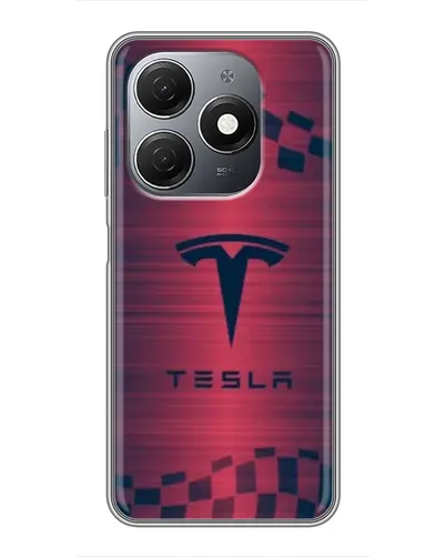 Чохол для TECNO Spark 20 з картинкою «Тесла червоний карбон» Чохол для TECNO Spark 20 з картинкою «Тесла червоний карбон»