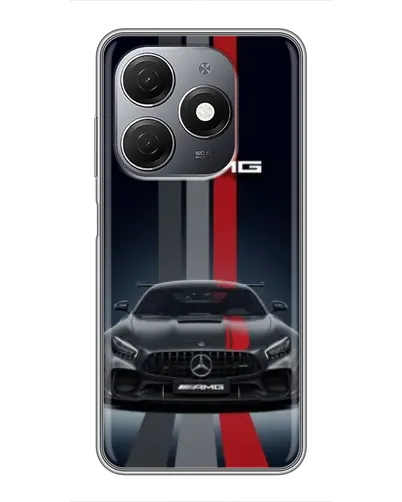 Чехол для TECNO Spark 20 с картинкой «Mercedes — белый карбон»