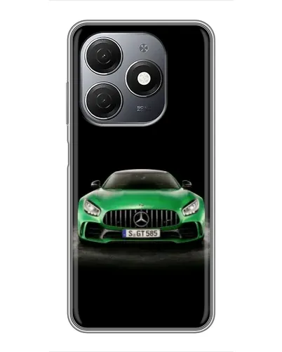 Чехол для TECNO Spark 20 с картинкой «Mercedes — неоновый лого»