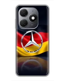 Чехол для TECNO Spark 20 с картинкой «Mercedes — флаг Германии»