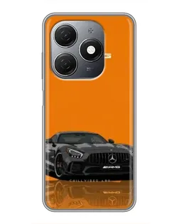 Чехол для TECNO Spark 20 с картинкой «Оранжевый Mercedes AMG»