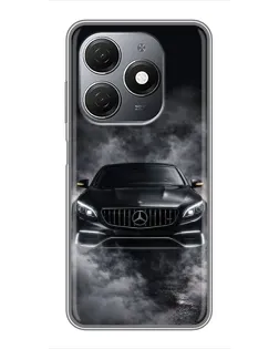 Чехол для TECNO Spark 20 с картинкой «Mercedes в дыму»