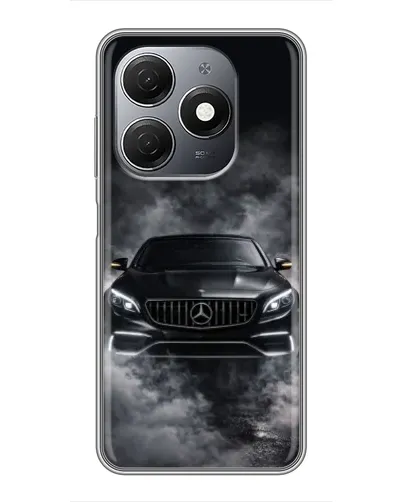Чехол для TECNO Spark 20 с картинкой «Mercedes в дыму»
