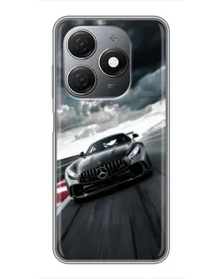 Чехол для TECNO Spark 20 с картинкой «Гоночный Mercedes AMG»