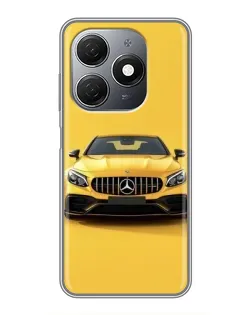 Чехол для TECNO Spark 20 с картинкой «Желтый Mercedes GT»