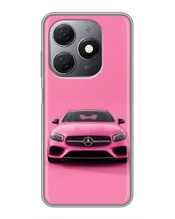 Чехол для TECNO Spark 20 с картинкой «Розовый Mercedes AMG»