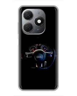 Чохол для TECNO Spark 20 з картинкою «Салон Audi — кермо»