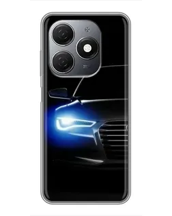 Чохол для TECNO Spark 20 з картинкою «Неоновий погляд Audi»