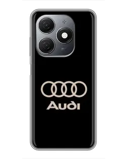 Чохол для TECNO Spark 20 з картинкою «Audi — золотий логотип»