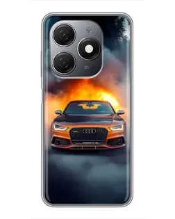 Чохол для TECNO Spark 20 з картинкою «Audi у вогняному диму»