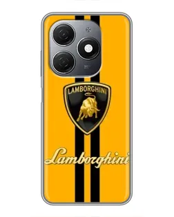 Чехол для TECNO Spark 20 с картинкой «Lamborghini Stripe желтый»