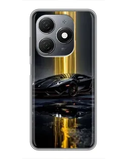 Чехол для TECNO Spark 20 с картинкой «Ночной Lamborghini драйв»