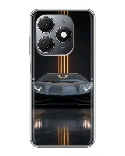 Чехол для TECNO Spark 20 с картинкой «Lamborghini золотые линии»