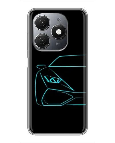 Чехол для TECNO Spark 20 с картинкой «Голубой силуэт Lamborghini»