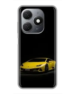Чехол для TECNO Spark 20 с картинкой «Lamborghini желтый акцент»