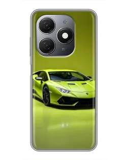 Чехол для TECNO Spark 20 с картинкой «Салатовый Lamborghini Huracan»