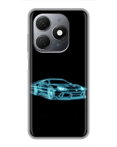 Чехол для TECNO Spark 20 с картинкой «Неоновый контур Lamborghini»