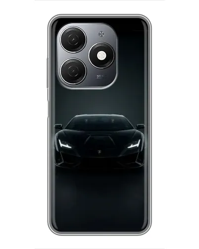 Чехол для TECNO Spark 20 с картинкой «Черный Lamborghini Aventador»