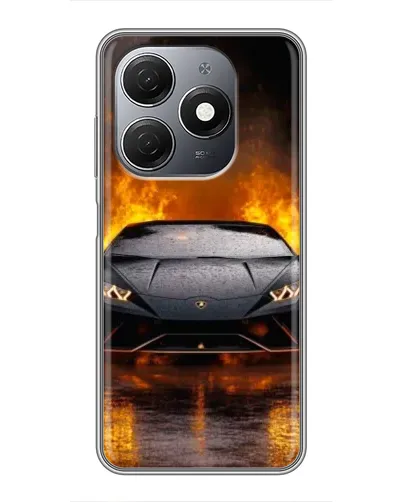 Чехол для TECNO Spark 20 с картинкой «Lamborghini в огне»