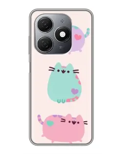 Чехол для TECNO Spark 20 с картинкой «Pusheen трио»