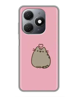 Чехол для TECNO Spark 20 с картинкой «Pusheen сердце»
