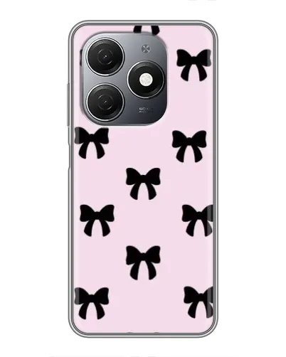Чехол для TECNO Spark 20 с картинкой «Черные банты Coquette»