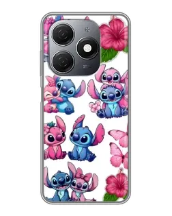 Чехол для TECNO Spark 20 с картинкой «Стикеры Stitch и Angel»