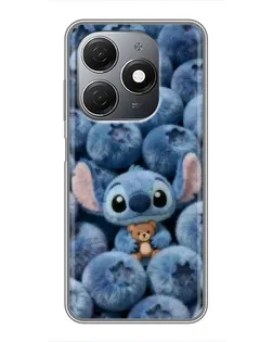 Чехол для TECNO Spark 20 с картинкой «Стич и голубика»