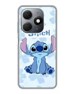 Чехол для TECNO Spark 20 с картинкой «Stitch среди цветов»