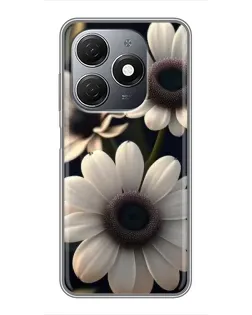 Чехол для TECNO Spark 20 с картинкой «Белые маргаритки макро»
