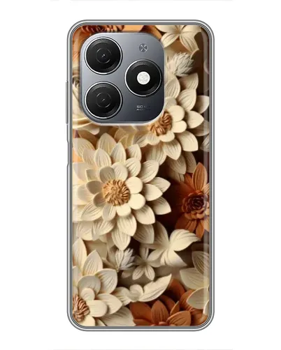 Чехол для TECNO Spark 20 с картинкой «Бежевый флористический декор»
