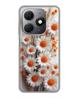 Чехол для TECNO Spark 20 с картинкой «Белые сухоцветы»