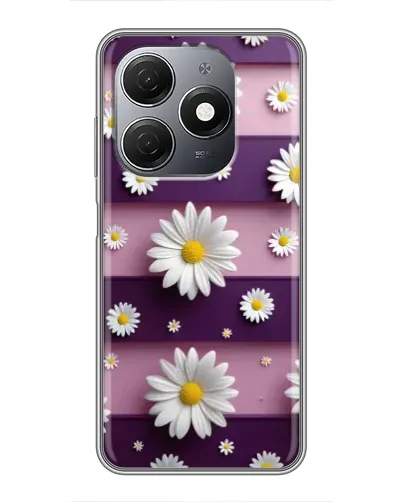 Чехол для TECNO Spark 20 с картинкой «Ромашки на фиолетовом»
