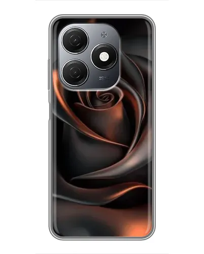 Чехол для TECNO Spark 20 с картинкой «Шелковая черная роза»