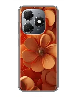 Чехол для TECNO Spark 20 с картинкой «Оранжевый макро цветок»