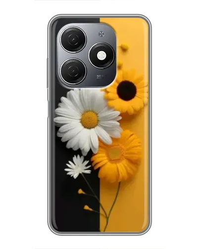 Чехол для TECNO Spark 20 с картинкой «Подсолнух и ромашка»