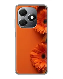 Чехол для TECNO Spark 20 с картинкой «Оранжевые герберы»