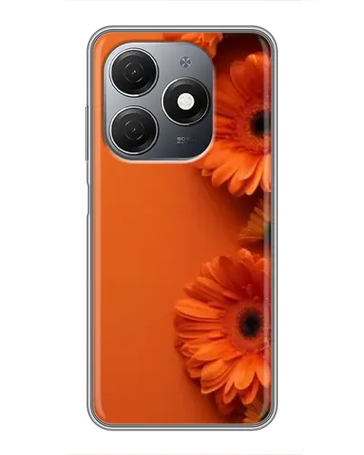 Чехол для TECNO Spark 20 с картинкой «Оранжевые герберы»